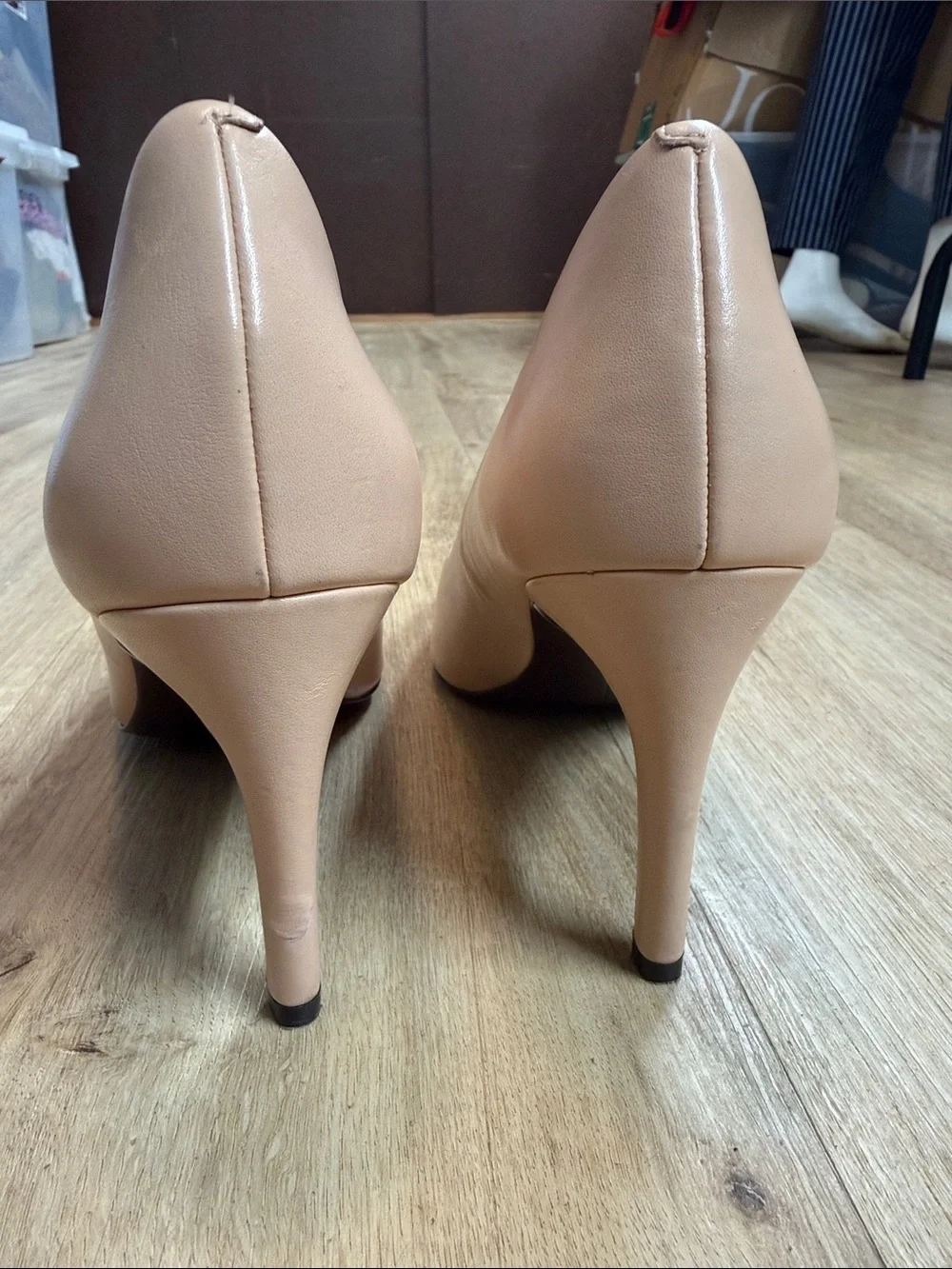 Cole Haan Blush Nude Pointed-Toe Leather Pumps size 9B